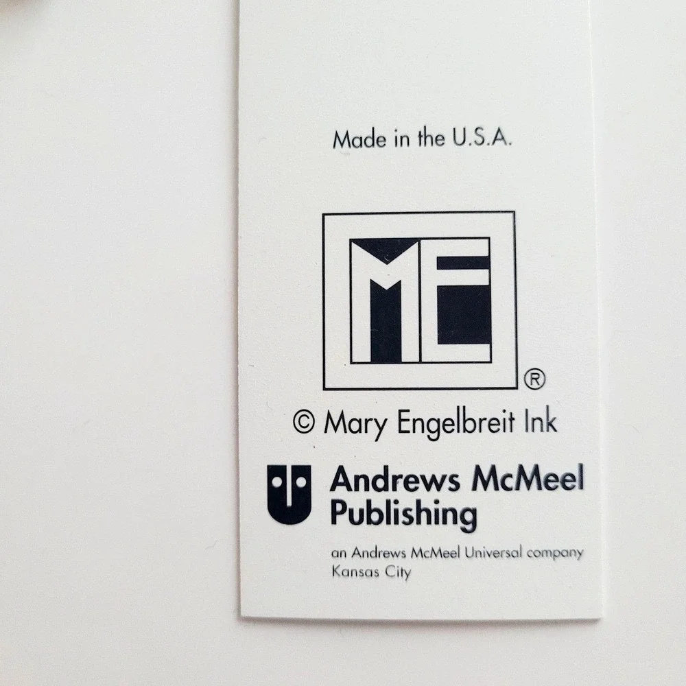 Vintage 90s Christmas Bookmark Mary Engelbreit whimsy folk Andrews McMeel K00023
